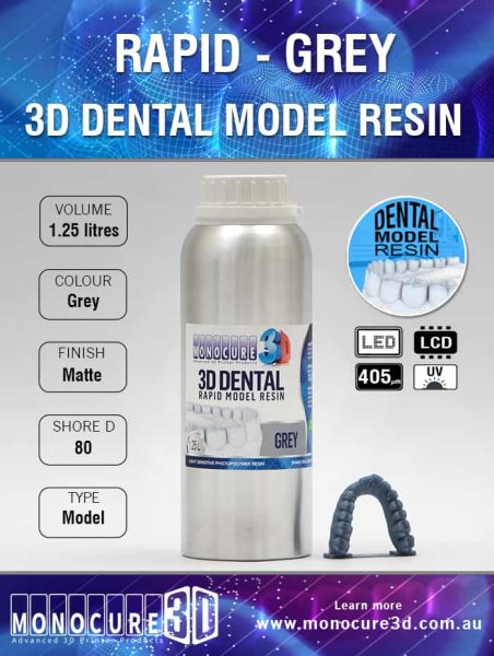 Monocure 3D - Rapid Dental Resin - 1,25 l - Grey